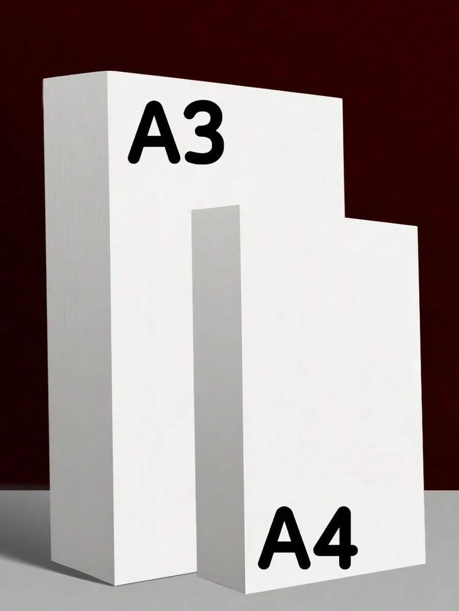 SHEIN 20 张 A4 白卡纸和 A3 白卡纸标记纸用于封面绘画艺术涂鸦学校用品返校 - 白色 - 查看 1