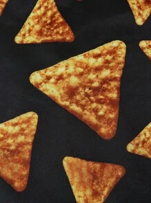 Doritos X SHEIN 1 buah Tas Belanja Lipat Motif Keripik Jagung dengan Kantong Kecil, Tas Tangan dengan Rantai Mutiara, Cocok untuk Bepergian, Berbelanja, Perjalanan, Unisex, Ringan dan Portabel - MultiWarna - View 6