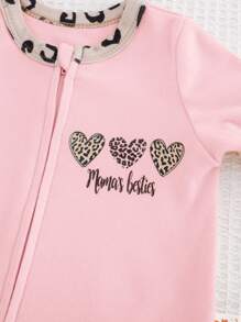 Cozy Pixies Set da 2 pezzi di tutina e pantaloni in maglia con stampa leopardata, manica lunga e collo rotondo, per neonata