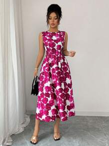 Rafferiza Women's Elegant Printed Mid-Length Dress Summer Dress - Multicolor - View 4