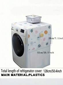 SHEIN 1pc Multifunctional Refrigerator Dust Cover With Pocket, 23.62in * 70.86in/21.65in * 51.18in, Suitable For Double Door And Single Door Refrigerators, Oil/Water Resistant, Modern Decorative Fabric Storage, Suitable For Home And Kitchen, Various Patterns, PET Material, Top Protector For Appliances | Decorative Storage | (Pattern Comes With The Machine) Refrigerator Cover Cloth Dust Cover Refrigerator Storage Bag Waterproof And Dustproof Household Single And Double Door Refrigerator Cover - Multicolor - View 8