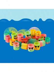 Zazumi 2/6/12/15/24/30件春季彩虹派对礼物，迷你塑料弹簧减压玩具，减压弹簧迷你弹簧散装玩具嘉年华奖品生日，糖果袋