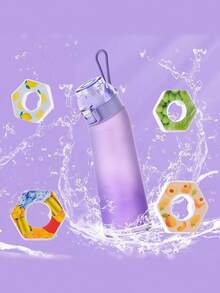 SHEIN 700ML Tritan 运动水瓶 - 含 7 种口味胶囊，防漏香味瓶，适合健身房/旅行/户外 - 彩色 - 查看 2