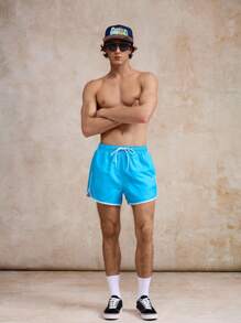 Surfspeed Men's Drawstring Waist Loose Beach Shorts - Blue - View 4