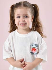 SUMWON Kids Strawberry Festival Summer Co-Ord Set Short Sleeve T-Shirt Casual Ribbed Shorts Outdoor Farm Fresh Berry Best Design