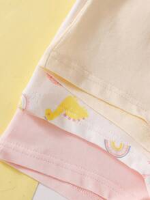 5pcs/Pack Girls' Cotton Briefs With Cute Rainbow & Animal Prints, Soft & Comfortable For Elementary Students - Multicolor - View 6