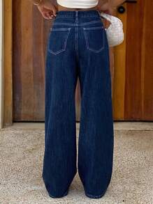 Livesso Jeans anchos y sueltos de estilo casual para mujer