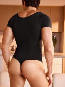 SHEIN Men's Plain Crew Neck Shapewear Bodysuit