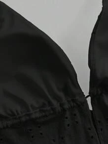 SHEIN ICON 女士休闲性感露背系带吊带背心，适合夏季，Y2K 风格 - 黑色 - 查看 8