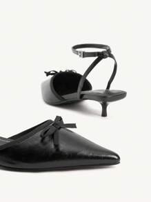 CUCCOO CHICEST Pantofi cu toc mic și bareta la gleznă pentru femei, tocuri înalte din piele ecologică neagră, elegante pentru navetiști, pentru ceaiul de după-amiază, întâlniri, la locul de muncă, Halloween - Negru - Vizualizare 9