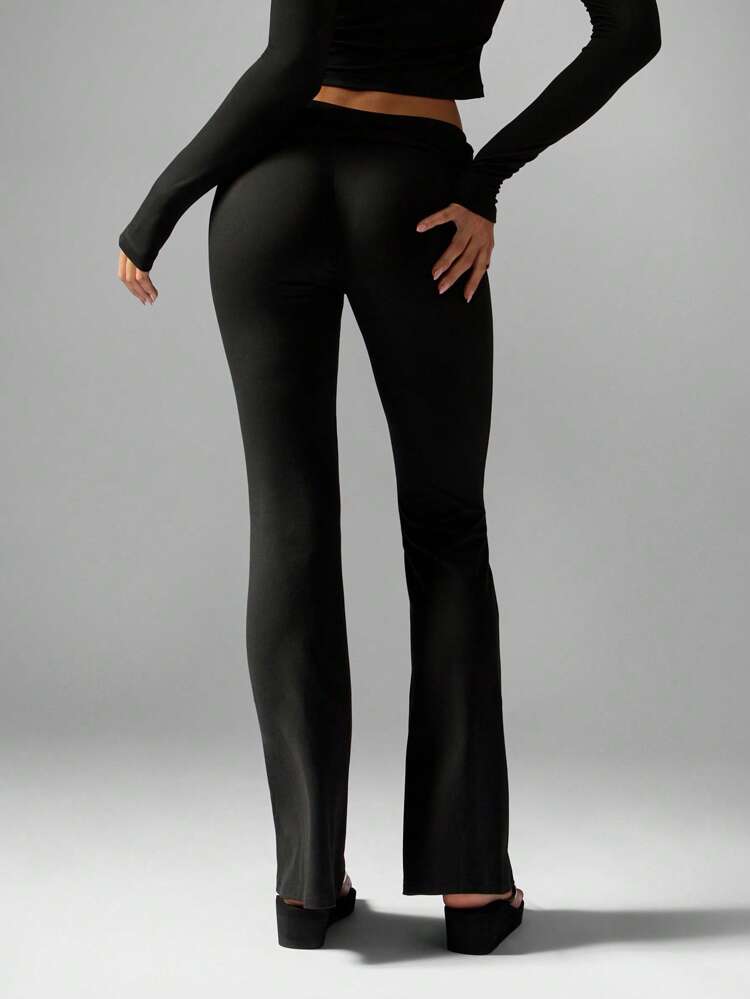 MISSGUIDED Bell Bottom Leggings With Metallic Button Details Side Slit Modern Party Festival Flare Pants Evening Wear Statement Piece