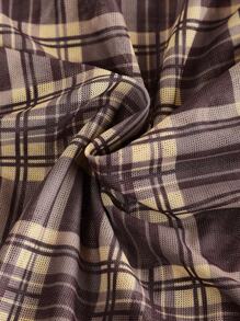 SHEIN MOD 大码女式双面格子短款上衣，百搭复古风格 - 彩色 - 查看 10