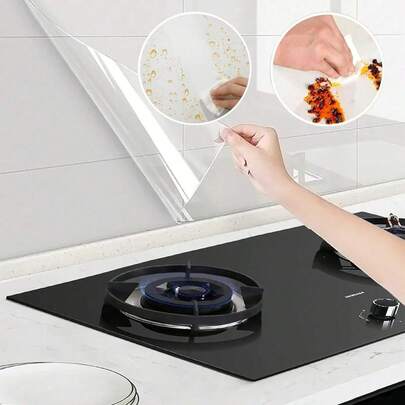 SHEIN 1 卷，厨房防溅贴纸壁纸，厨房贴纸，耐热瓷砖墙贴，防油防水自粘壁纸，适用于厨房、橱柜、炉灶和抽油烟机