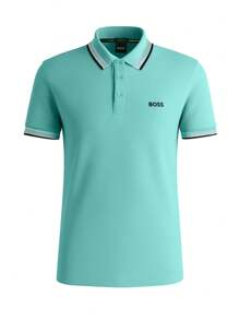 Hugo Boss 男士条纹短袖休闲 Polo 衫 - 255 深米色 - 查看 4