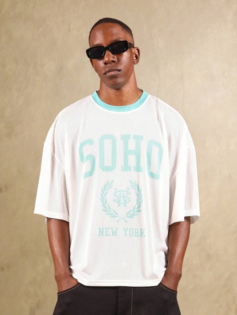 SUMWON Mesh Jersey Basketball Jersey Sportswear Streetwear Boxy Fit Summer Collection Oversized Tee Active Wear Training Apparel New York Print