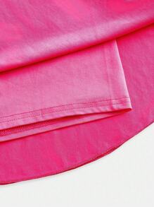 SHEIN Tween Girls' Casual Street Fashion Solid Color Sports Skirt Fall Winter - Hot Pink - View 4