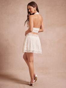 L'Amorae Váy xòe mùa hè màu hồng/kem thanh lịch - trắng - Xem 5