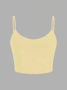 Comfortcana 3 件套女士黑色、黄色、白色紧身短款休闲吊带背心，适合夏季 - 彩色 - 查看 9