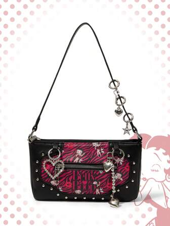 Betty Boop | ROMWE Borsa a spalla da donna con motivo vintage a cartone animato