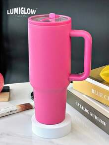 Fourth-Generation Car Cup Seal Cover Ice Mug Suction Cup Stainless Steel Vacuum Flask - Magenta - View 4