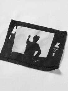 Manfinity Roghcode Men's Color Block Letter Embroidery Round Neck Short Sleeve Casual T-Shirt - Multicolor - View 5