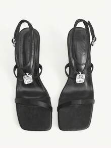 CUCCOO CHICEST Women's Fashion Square Toe High Heel Sandals - Black - View 10