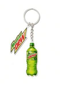 Mountain Dew X SHEIN 可爱饮料罐形状亚克力钥匙扣包包挂饰，绿色 - 綠色 - 查看 3