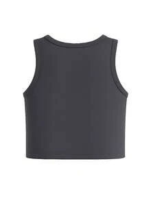 Vans Blur 修身短款背心（沥青色） - 深灰色 - 查看 5