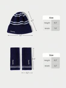 GLOWMODE X Harry Potter Hogwarts House Soft Wool Logo Embroidery Beanie & Fingerless Gloves Set Daily Casual Wear