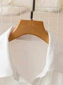 SHEIN Clasi Women's Casual Commuting Simple Solid Color Sleeveless Shirt - White - View 3