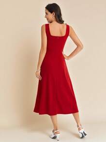 Amorya Của phụ nữ Váy chữ A - Đỏ - Xem 8