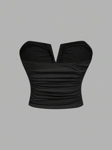 SHEIN MOD Plus Size 3pcs/Set Women's White Deep V Neck Ruched Camisole Top,Autumn Clothes,Fall Clothes,Elegant,Chic,3pcs/Set Women's White Deep V Neck Ruched Camisole Top,Rave,Graduation ,Romantic ,Summer ,Festival,Country Outfits,Beach Vacation Wear,Tea Party ,Modest ,Prom Top,Tube Top With Bra