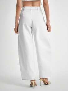 Daynim Quần Jeans Denim Trắng Thường Ngày/Công Sở Cho Nữ Quần Jeans Ống Rộng Quần Jeans Loe Quần Jeans Nữ Quần Jeans Ống Loe Quần Jeans Cạp Cao - trắng - Xem 2