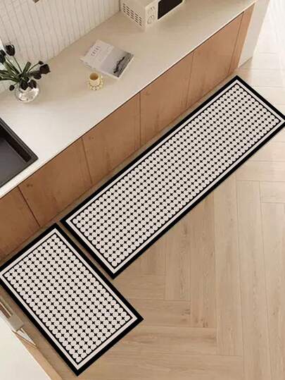 1 pieza Alfombra de cocina absorbente antideslizante, Alfombra de piso absorbente de aceite de diatomita, Alfombra decorativa de pata de gallo