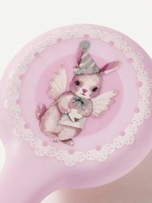 Cozy Pixies 2pcs Baby Newborn Care Tool Set, Pink Rabbit Pattern Pastoral Style Brush & Comb - Pink - View 10
