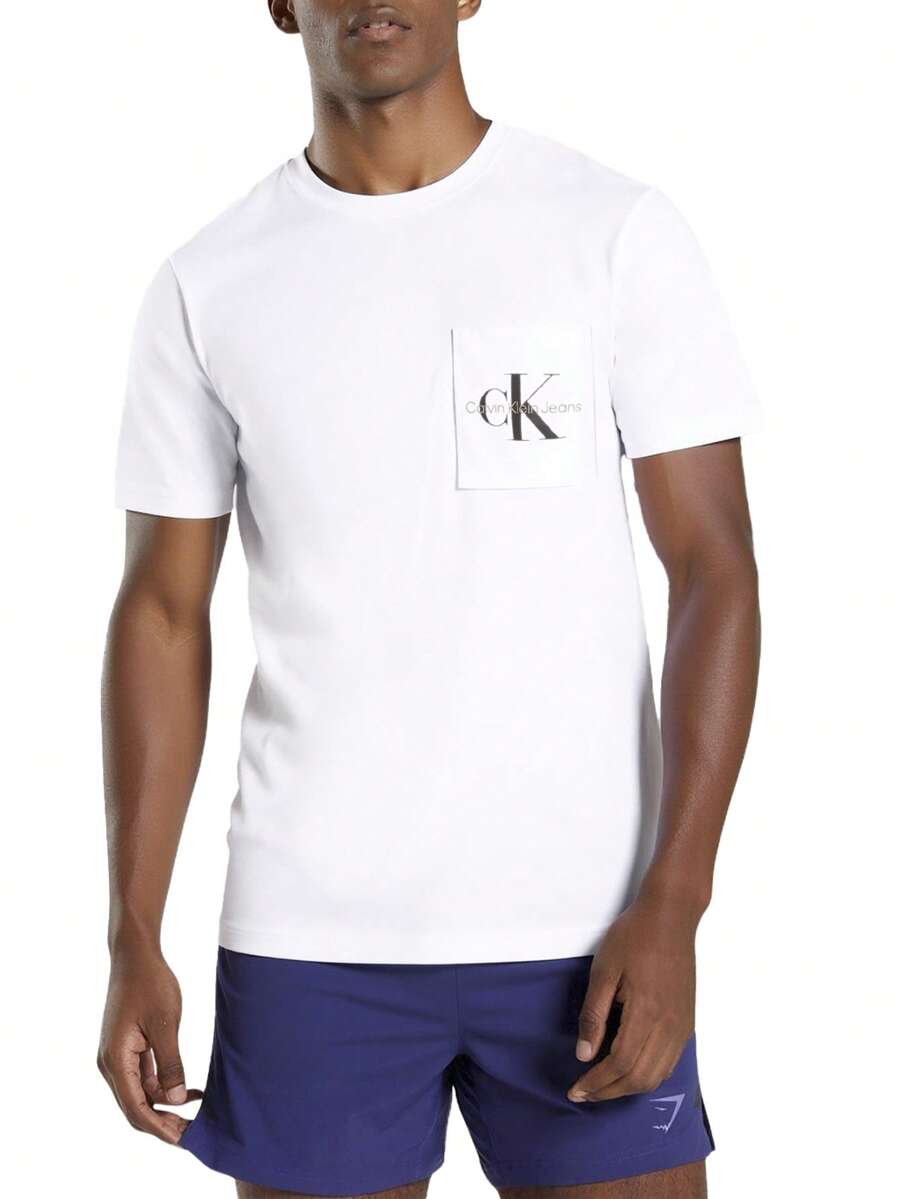 Calvin Klein CORE MONOLOGO POCKET SLIM TEE - trắng - Xem 1
