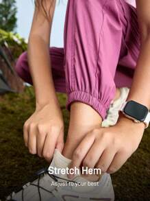 In My Nature 女士休闲纯色户外工装裤 - 紫色 - 查看 5