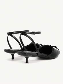 CUCCOO CHICEST Pantofi cu toc mic și bareta la gleznă pentru femei, tocuri înalte din piele ecologică neagră, elegante pentru navetiști, pentru ceaiul de după-amiază, întâlniri, la locul de muncă, Halloween - Negru - Vizualizare 10