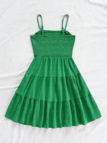 Soleia Solid Ruffle Hem Cami Dress