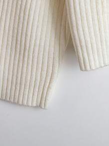 SHEIN Clasi Cárdigan elegante de unicolor y ajuste ceñido para tallas grandes - Blanco - Ver 3