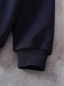 Batwheels X SHEIN 2 pièces/Set Sweat-shirt col rond motif de dessin animé pour jeune garçon et pantalon de survêtement à taille élastique - Bleu marine - Voir 6