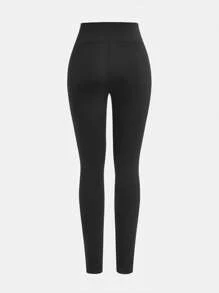 SHEIN Girlism Conjunto de 3 piezas para niñas preadolescentes, pantalones leggings negros sólidos, minimalista y cómodos