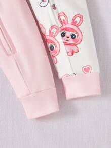 2 Stücke Baby Mädchen Herbst/Winter Eng anliegender Jumpsuit Set, süßer Cartoon Hasen Ohr Reißverschluss bedruckter Langarm Jumpsuit Zweiteiler Schlafanzug Baby Mädchen Schlafanzug Neugeborenes Baby Mädchen Pyjama Baby Mädchen Pyjama Jumpsuit Neugeborenes Baby Mädchen Pjs Jumpsuit Baby Jumpsuit "Eng anliegender Baby Mädchen Pjs Jumpsuit Herbst" - Pink - Übersicht 5