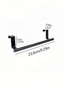 Single Rod Towel Rack Cabinet Door Back Type Hanging Rack Non-Punched Towel Rod,Kitchen Organizer,Kitchen Items,Organiser, Hanger,Kitchen Tools - Black - View 5