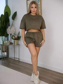 Cioccolato Women Two Pieces Outfits For Daily Wear - Army Green - View 6