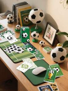 SHEIN 8 pezzi casuali Taccuino a spirale con motivo calcio, tascabile, blocco note mini, memo pad per feste a tema sportivo, forniture scolastiche, ritorno a scuola