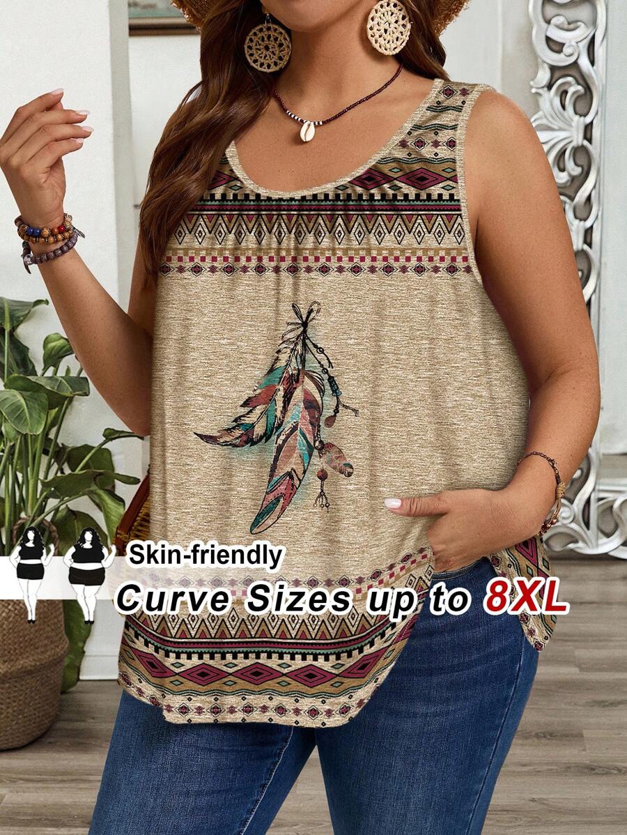 SHEIN CURVE+ Áo hai dây không tay tối giản, thường ngày cỡ lớn, phù hợp để mặc khi ra ngoài, quần áo dành cho nữ, mùa đông, CURVE PLUS - Nhiều màu - Xem 1