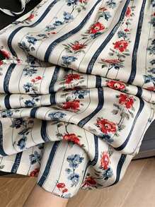 Franclia 复古印花飘逸阔腿高腰休闲度假宽裤 - 彩色 - 查看 3