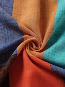 Rusticease Vestido casual de verano para mujer de talla grande con cuello redondo y mangas de murciélago a cuadros - Azul - Ver 6