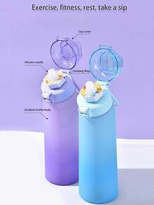 SHEIN 700ML Tritan 运动水瓶 - 含 7 种口味胶囊，防漏香味瓶，适合健身房/旅行/户外 - 彩色 - 查看 5